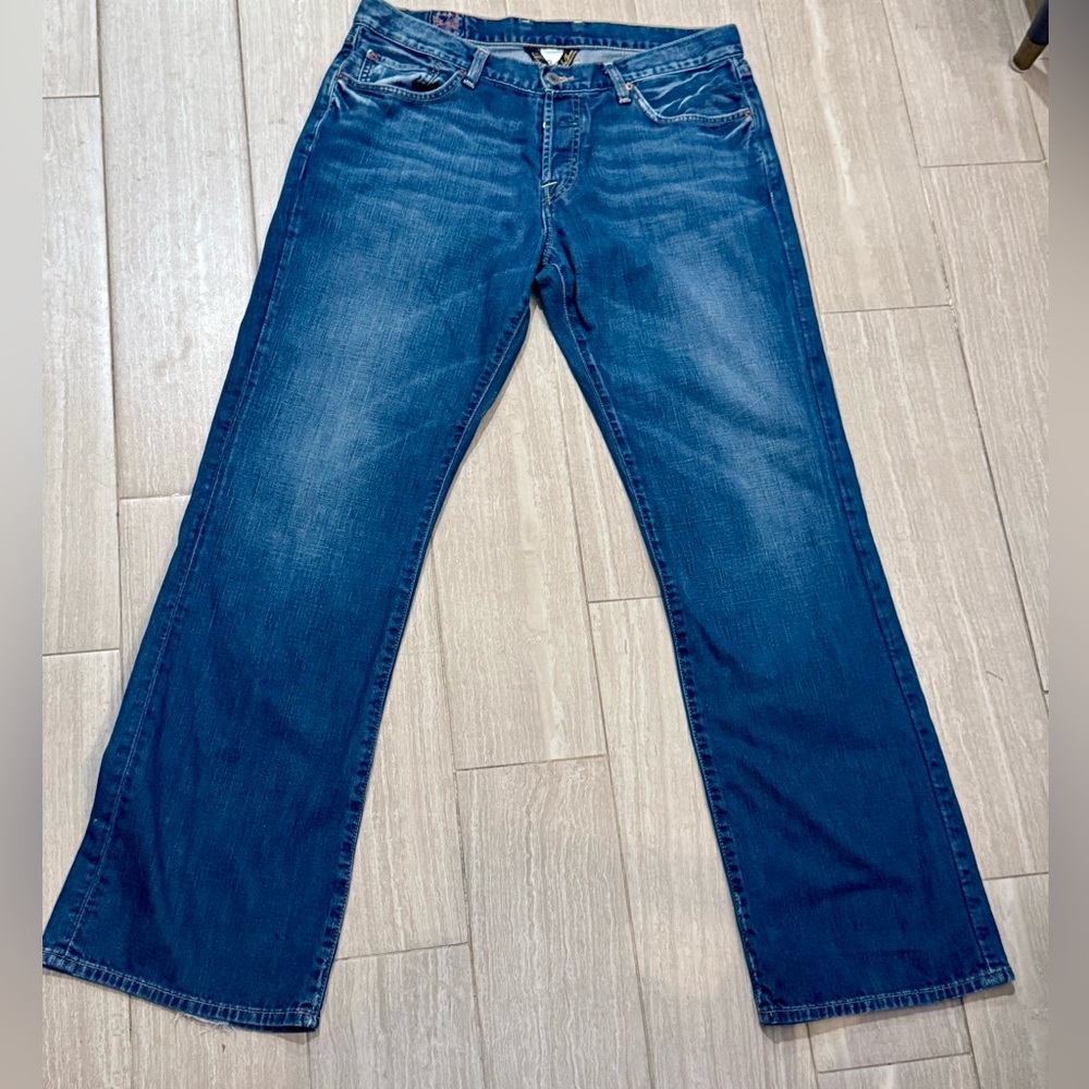 Lucky Brand Button Blue Denim Jeans by Gene Montesano